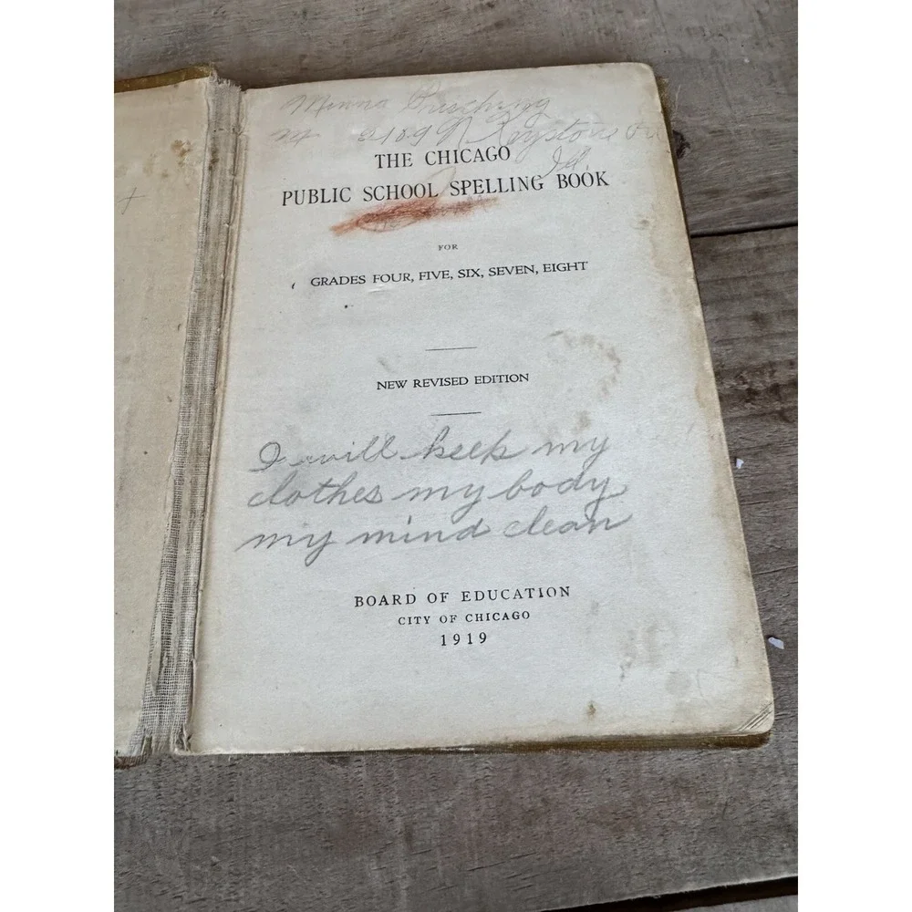 Antique 1919 The Chicago Public School Spelling Book City Of Chicago Grade 4-8th